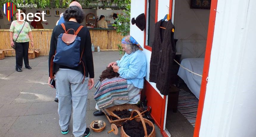 All about christmas in Madeira- A lady sewing wool clothes